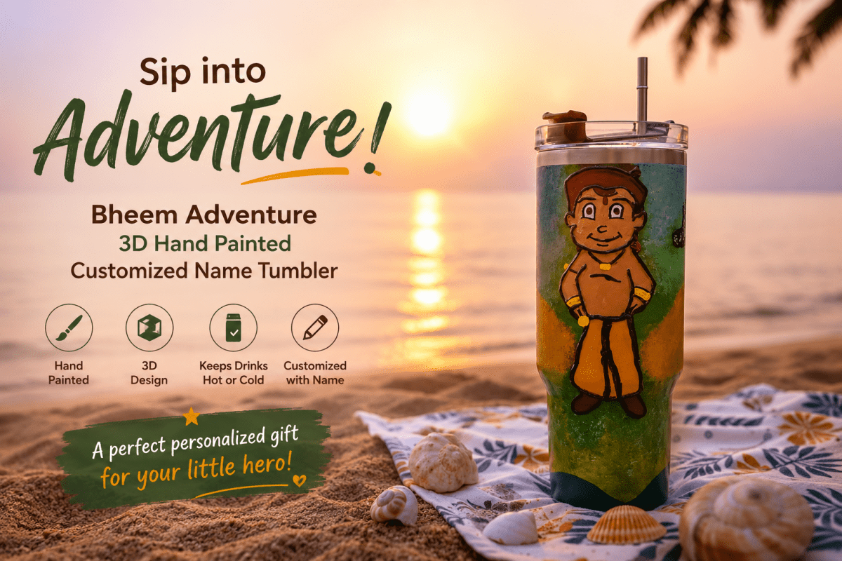 Bheem Adventure Customized Tumbler: A Fun & Personalized Gift for Kids - Rare Owl