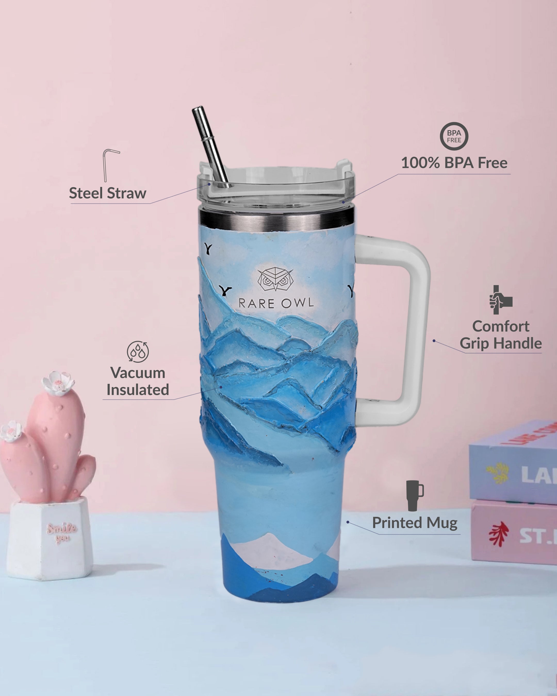 Arctic Glacier 3D Hand Painted Customized Name Tumbler