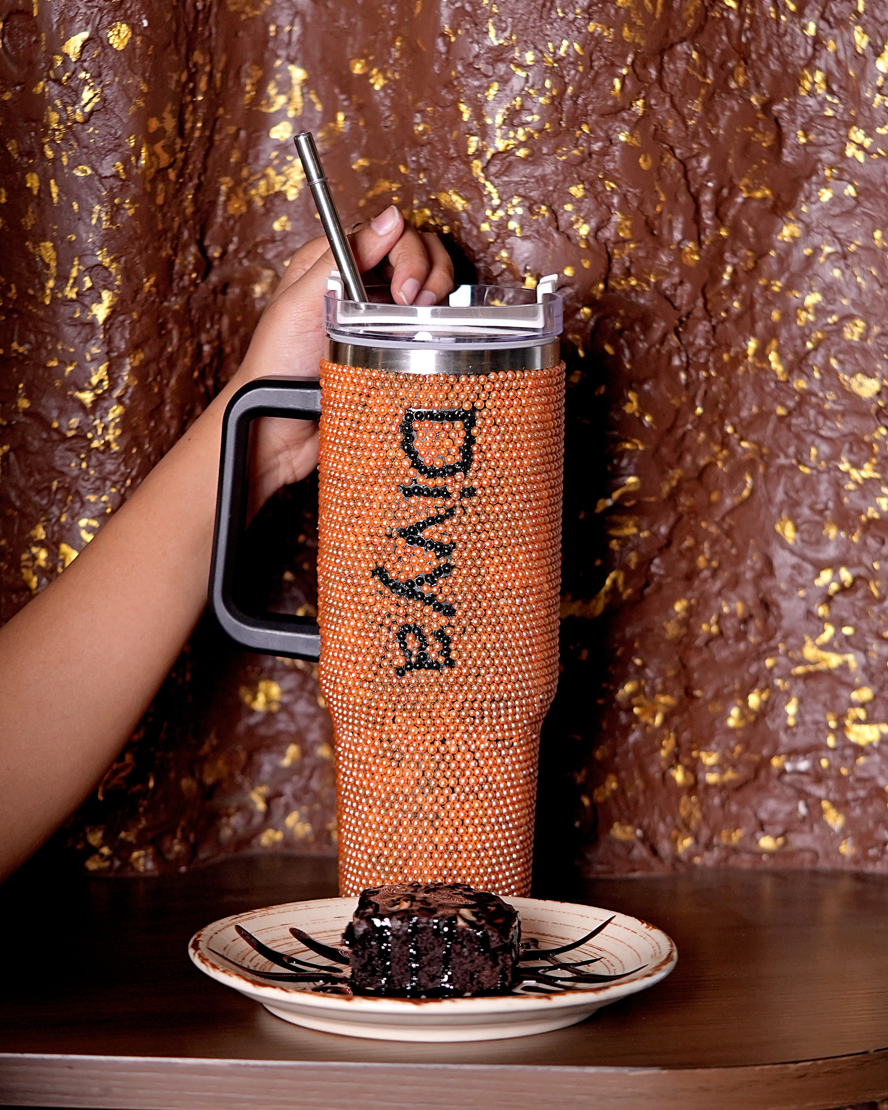 Halloween Glow Handmade Rhinestone Customized Name Tumbler