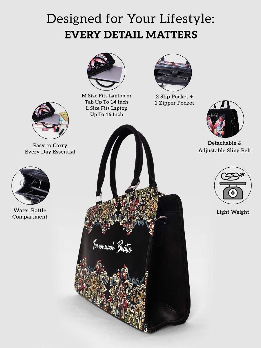 Antique Tapestry Customized Name Tote Bag for Women | Rare Canvas - Rare Owl