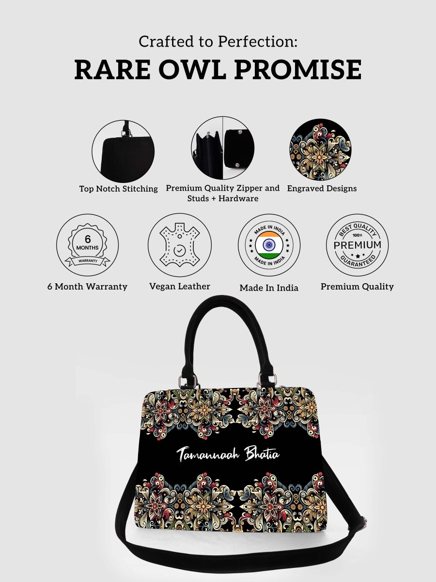 Antique Tapestry Customized Name Tote Bag for Women | Rare Canvas - Rare Owl