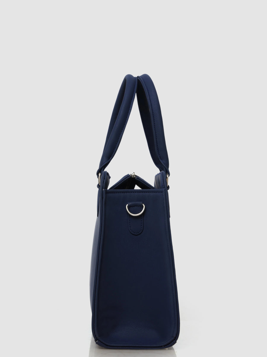 Blue Petal Elegance Customized Embroidery Tote Bag - Rare Owl