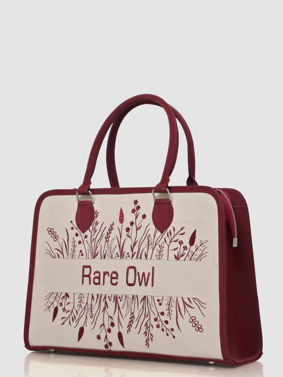 Botanic Bliss Customized Embroidery Tote Bag - Rare Owl