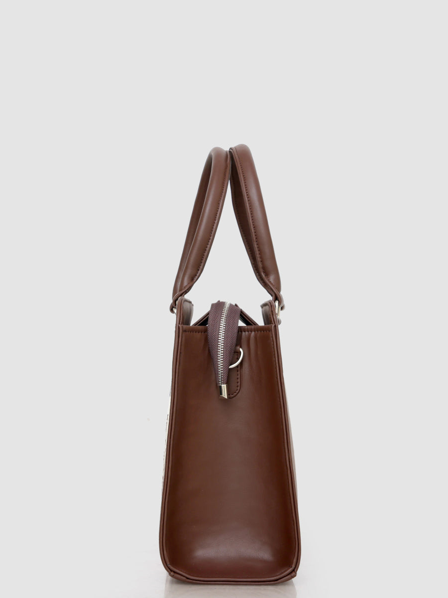 Brown Essence Customized Embroidery Tote Bag - Rare Owl