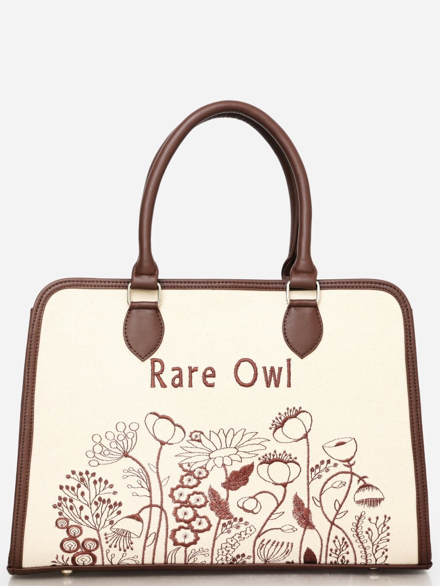 Brown Essence Customized Embroidery Tote Bag - Rare Owl