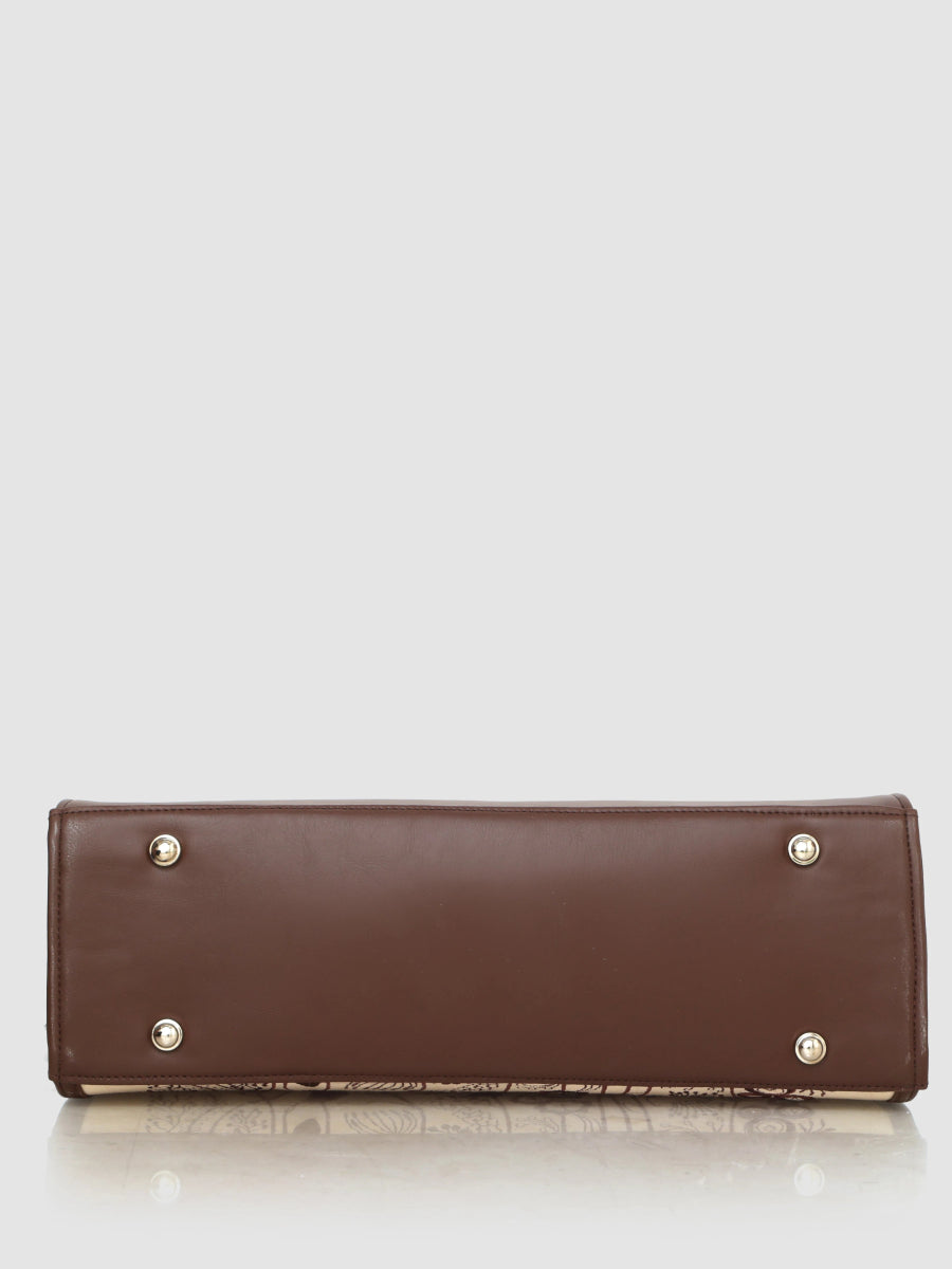 Brown Essence Customized Embroidery Tote Bag - Rare Owl