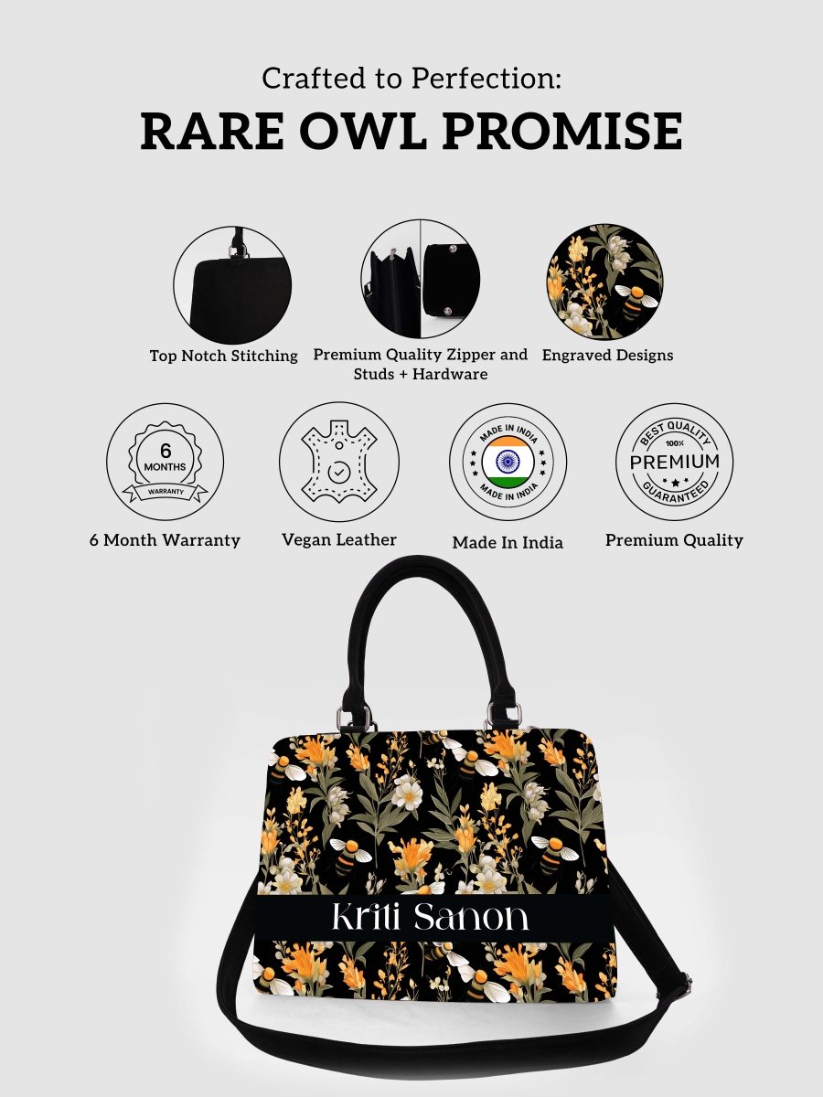 Bumble Honey Customized Name Tote Bag for Women | Rare Canvas - Rare Owl