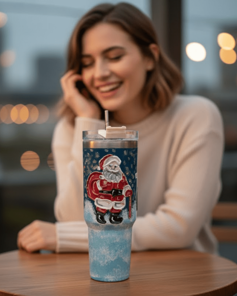 Christmas Magic 3D Hand Painted Customized Name Tumbler - Rare Owl