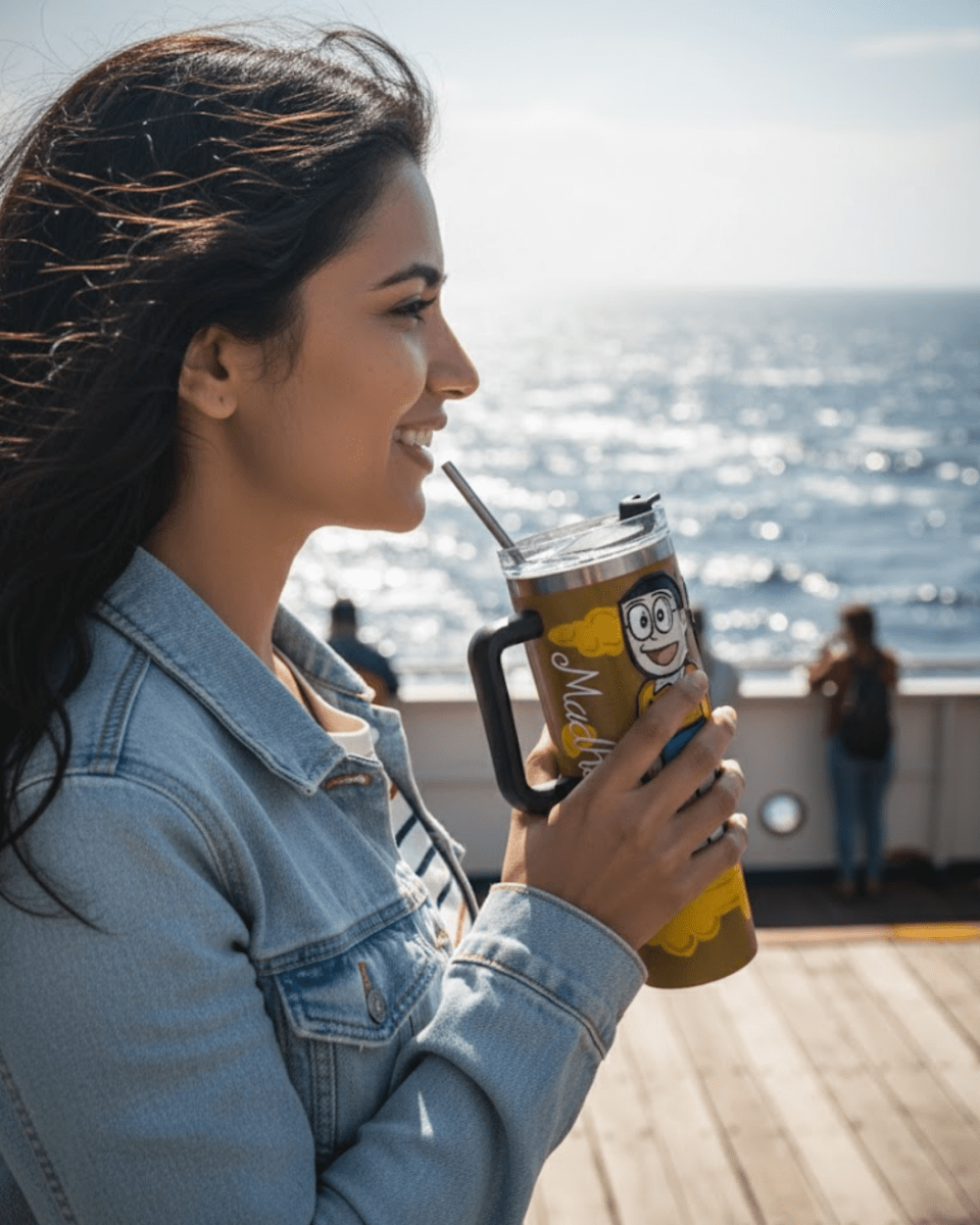 Doraemon Explorer 3D Hand Painted Customized Name Tumbler - Rare Owl