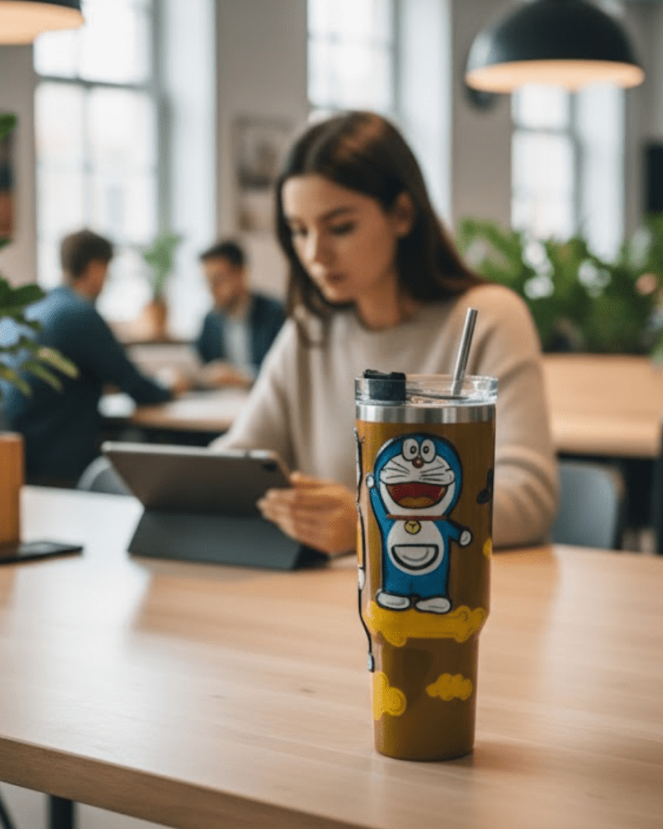 Doraemon Explorer 3D Hand Painted Customized Name Tumbler - Rare Owl