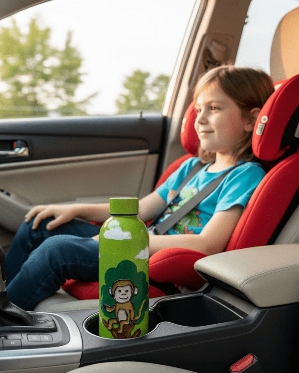 Elephant & Monkey Besties Inspired Customized 3D Hand Painted Kids Bottle – 500ml - Rare Owl