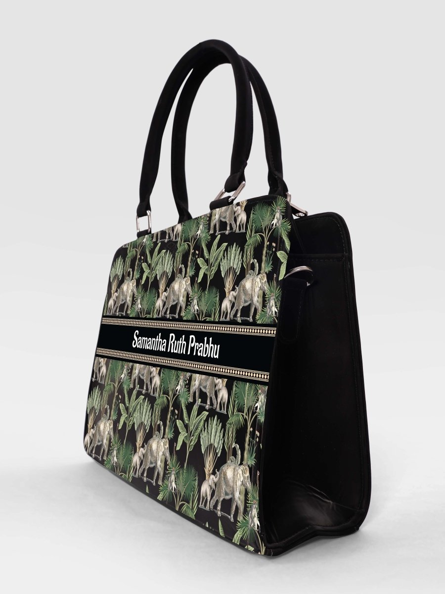 Elephant Safari Customized Name Tote Bag for Women | Rare Canvas - Rare Owl