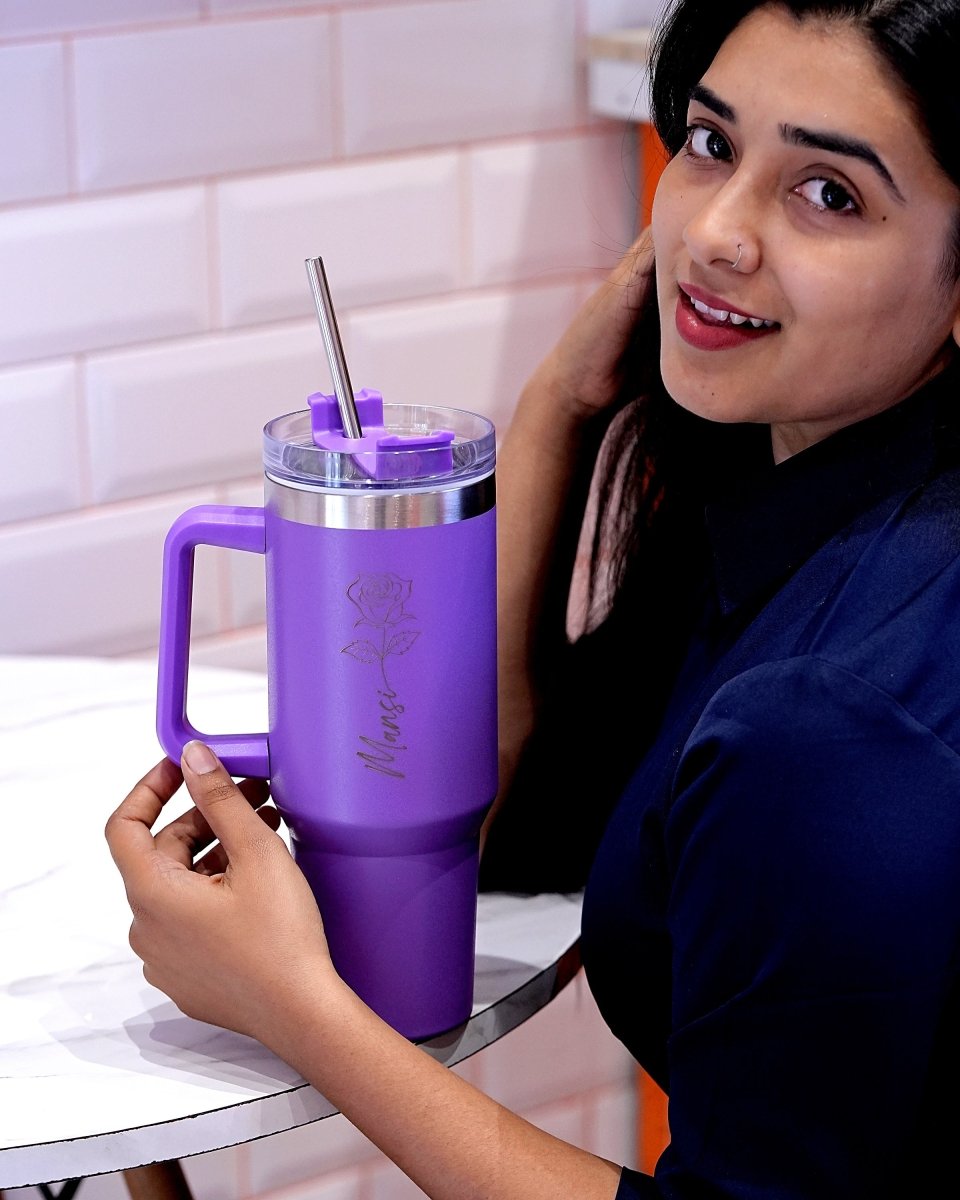 Eterna Bloom Customized Name & Birth Flower Tumbler - Rare Owl