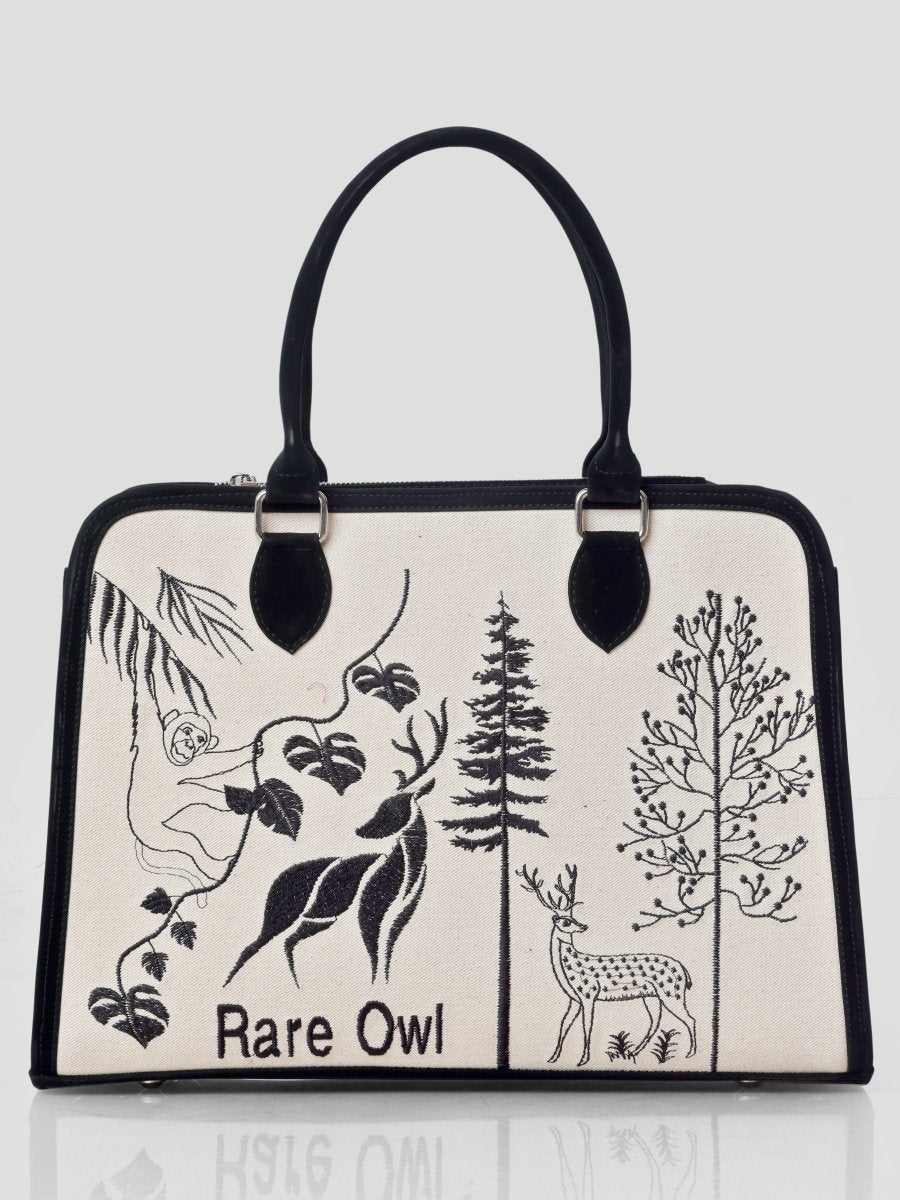 Forest Reverie Customized Embroidery Tote Bag - Rare Owl
