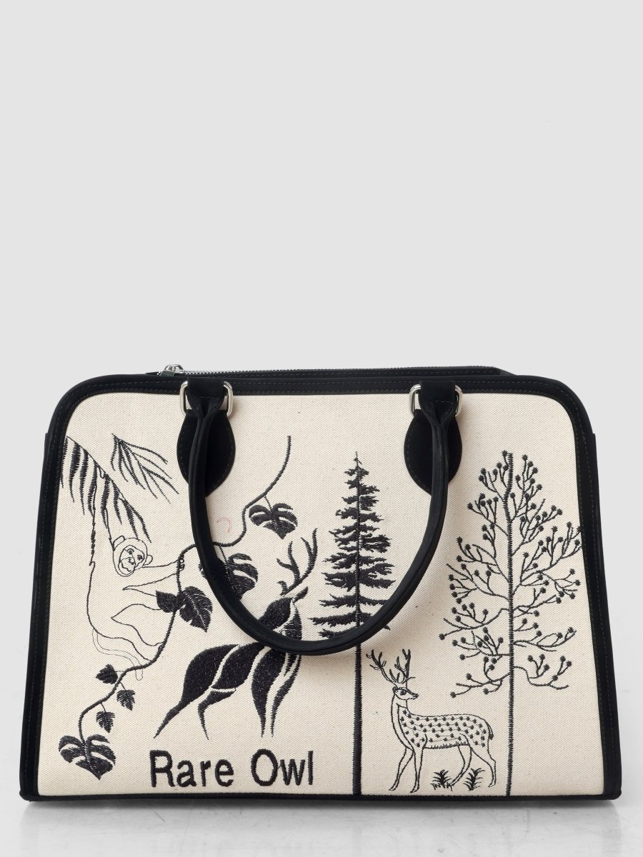 Forest Reverie Customized Embroidery Tote Bag - Rare Owl
