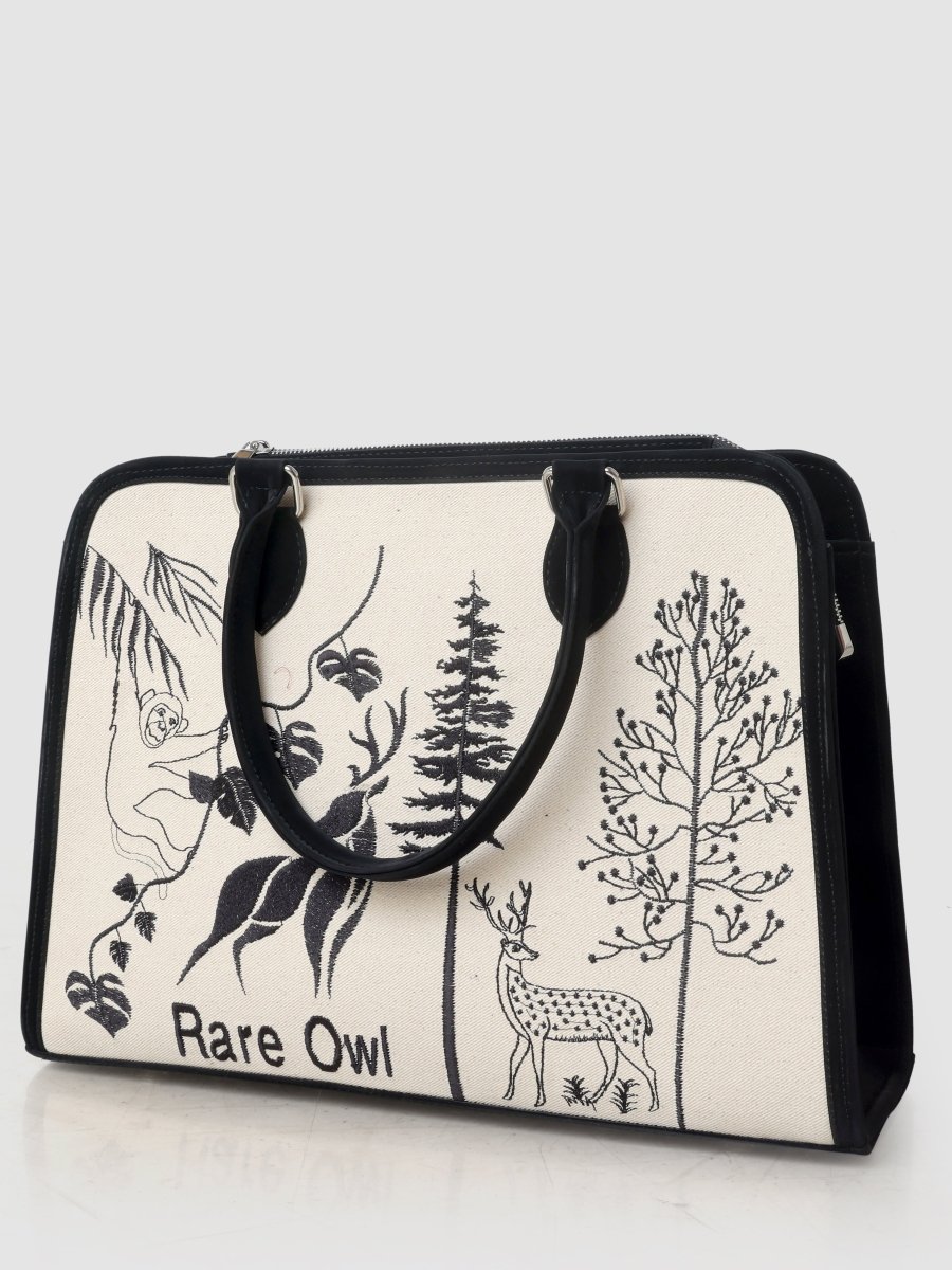Forest Reverie Customized Embroidery Tote Bag - Rare Owl