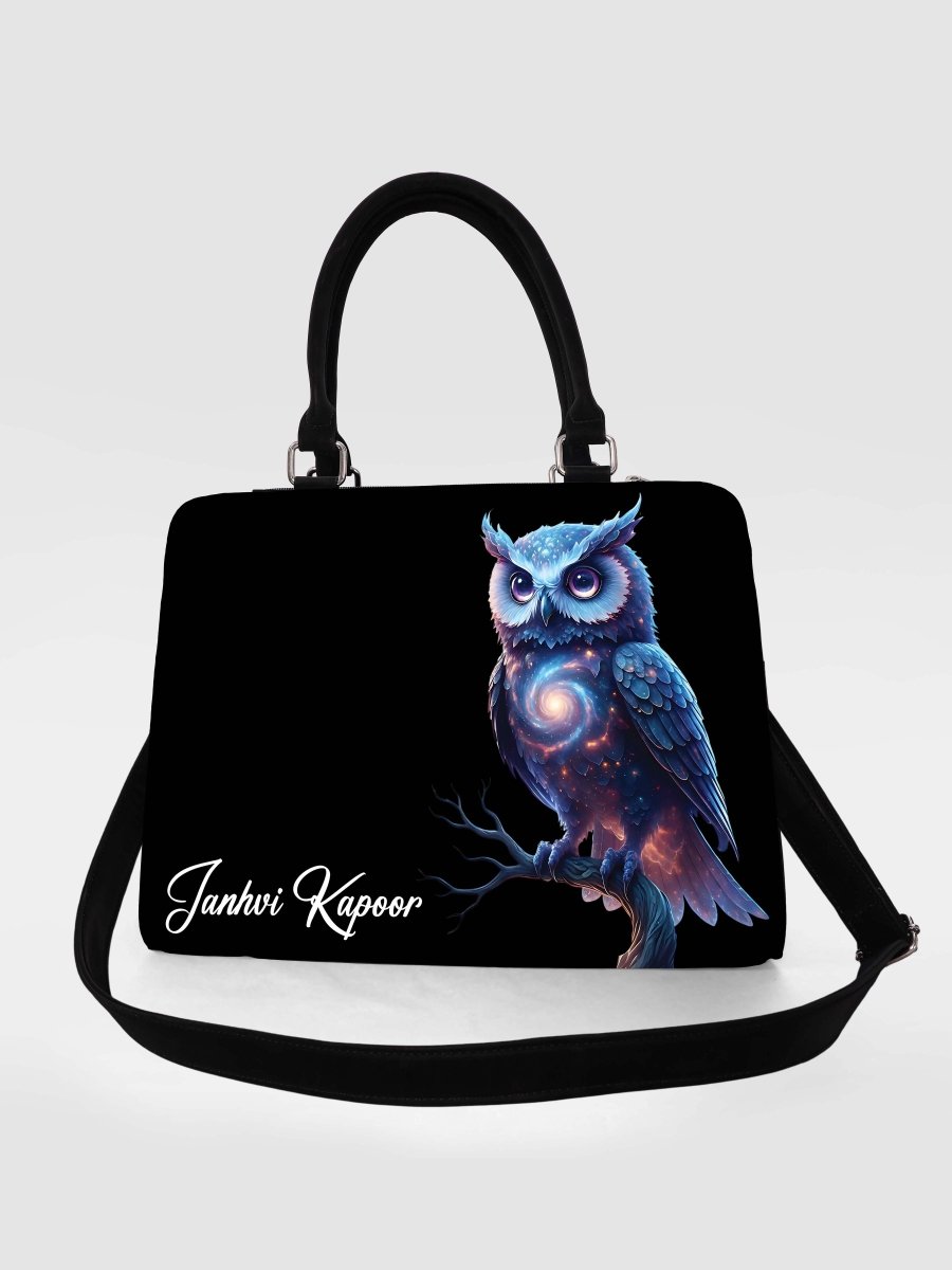 Galaxy Owl Customized Name Tote Bag for Women | Rare Minimal - Rare Owl