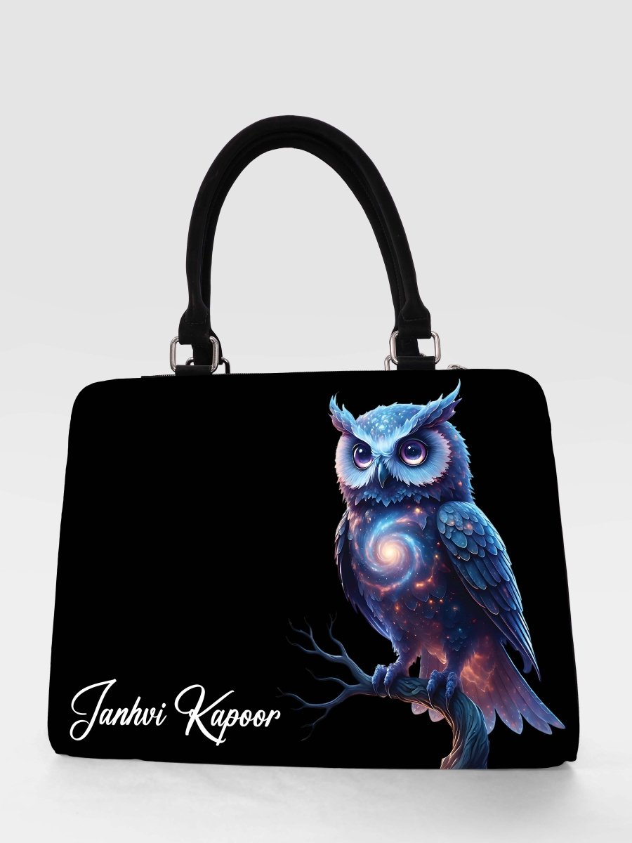 Galaxy Owl Customized Name Tote Bag for Women | Rare Minimal - Rare Owl
