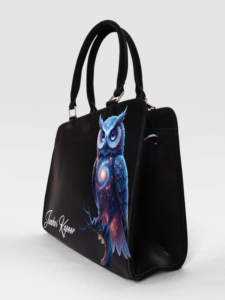 Galaxy Owl Customized Name Tote Bag for Women | Rare Minimal - Rare Owl