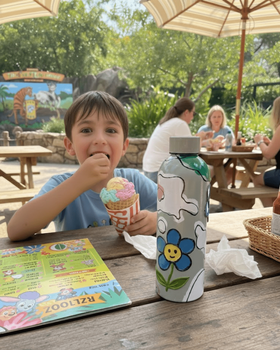 Giraffe Giggles Inspired Customized 3D Hand Painted Kids Bottle – 500ml - Rare Owl