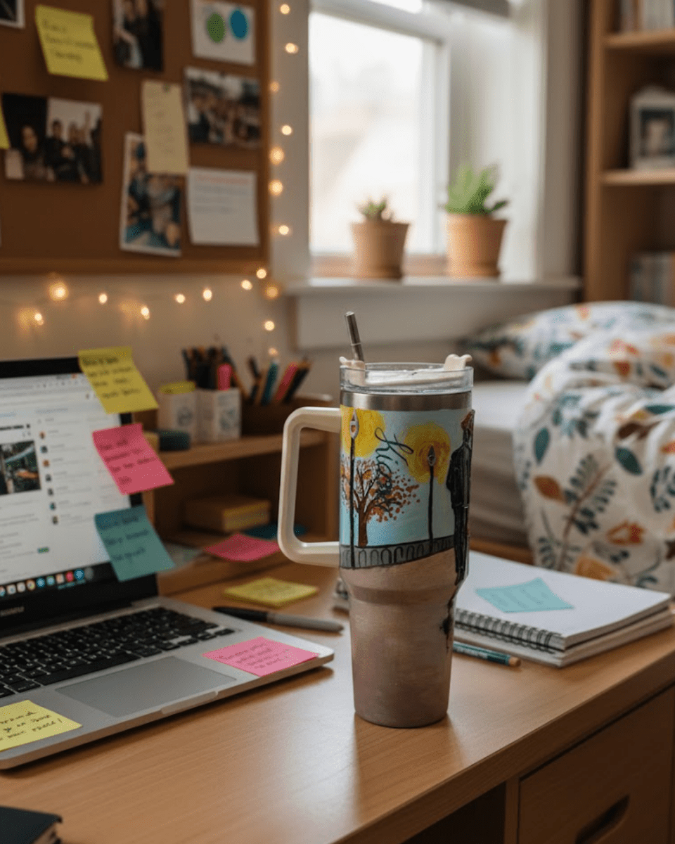Golden Walk 3D Hand Painted Customized Name Tumbler - Rare Owl