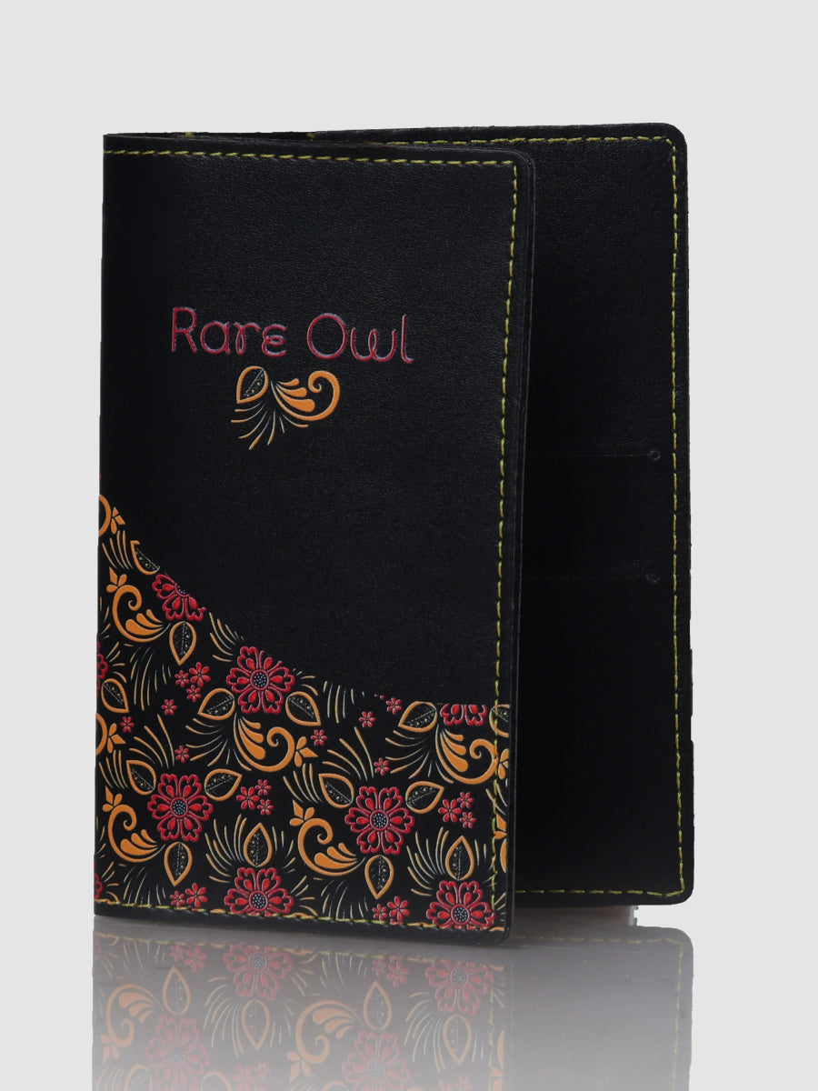 Henna Petals Customized Passport Cover - Rare Owl