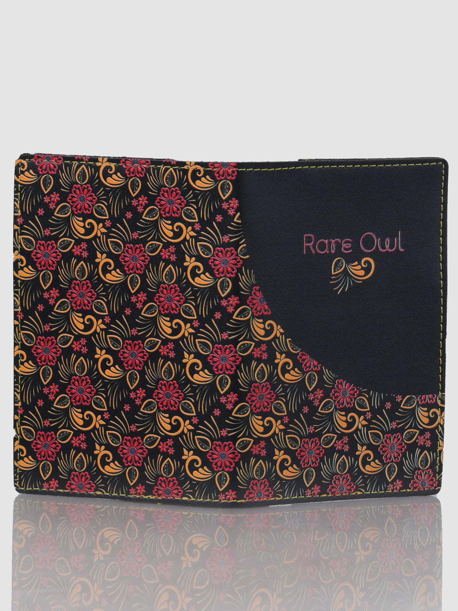 Henna Petals Customized Passport Cover - Rare Owl