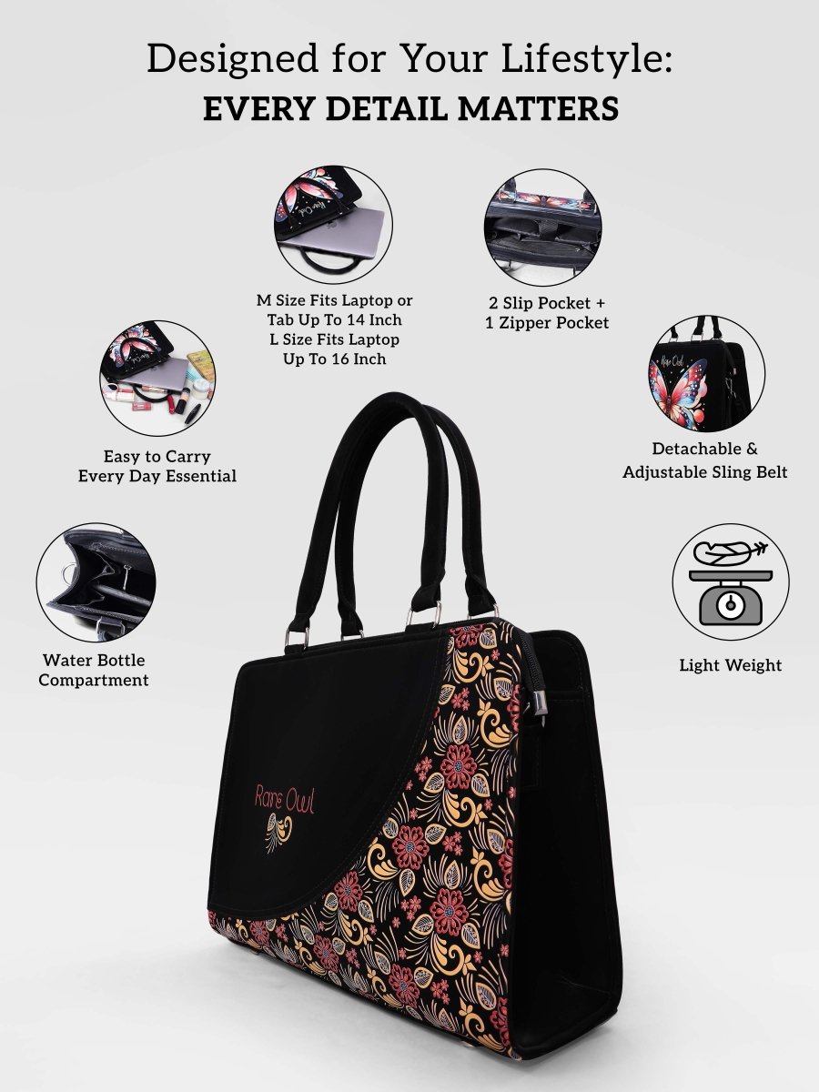 Henna Petals Customized Tote Bag for Women | Rare Curve - Rare Owl