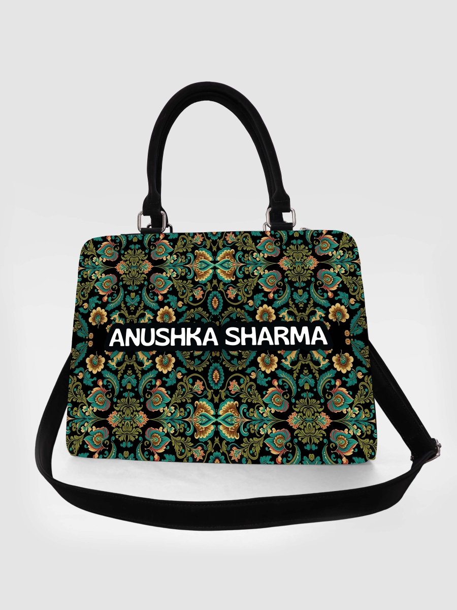 Kundan Brocade Customized Name Tote Bag for Women | Rare Canvas - Rare Owl