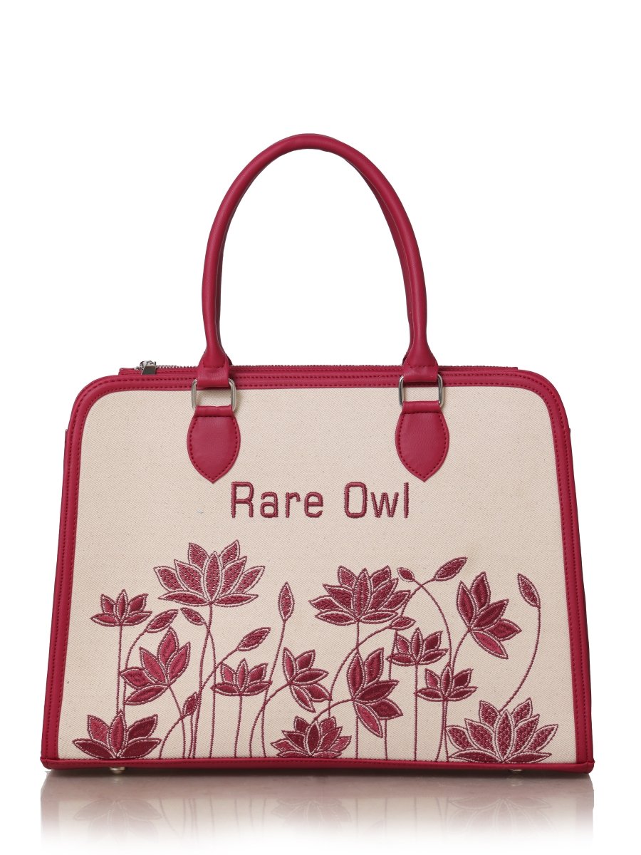 Luxe Lotus Customized Embroidery Tote Bag - Rare Owl