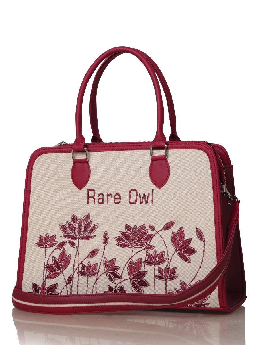 Luxe Lotus Customized Embroidery Tote Bag - Rare Owl