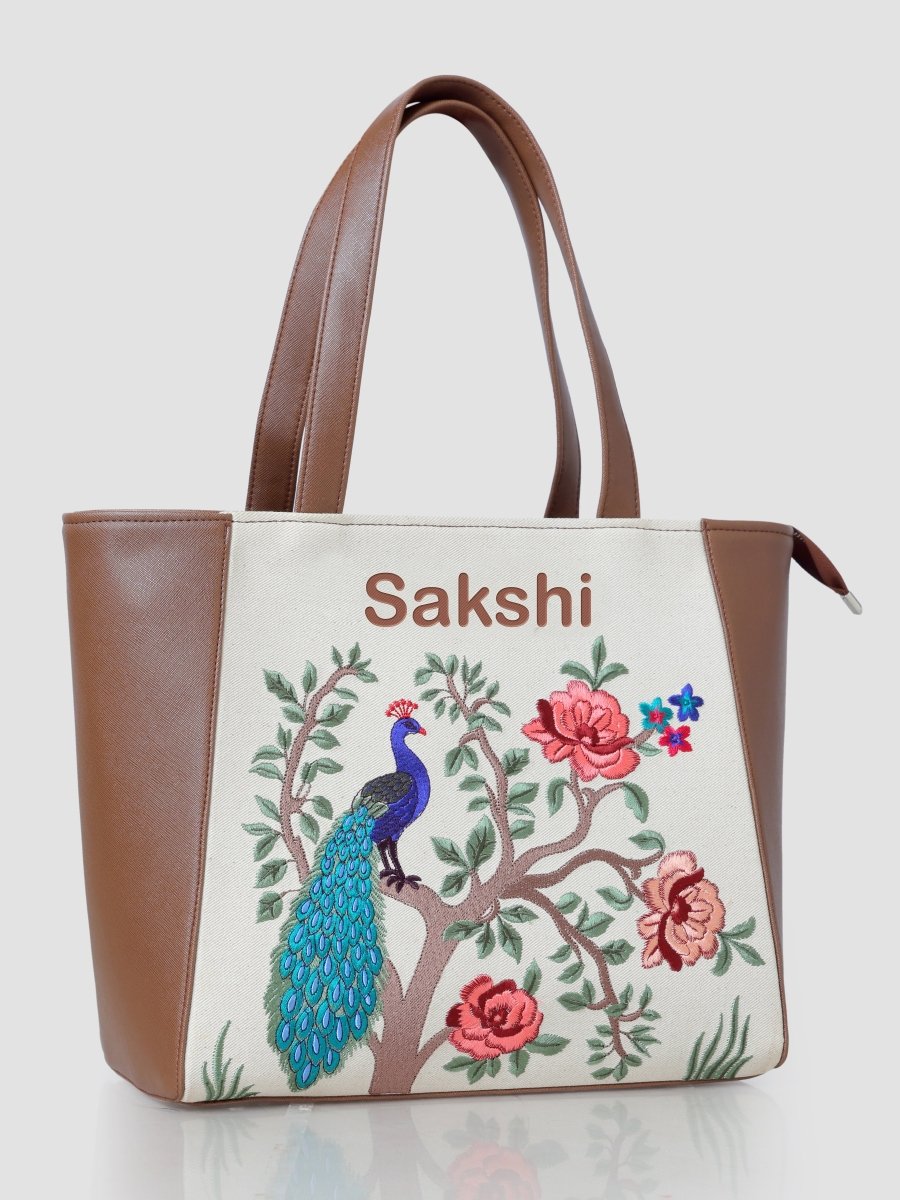 Morbagh Majesty Carryall Embroidered Tote - Rare Owl