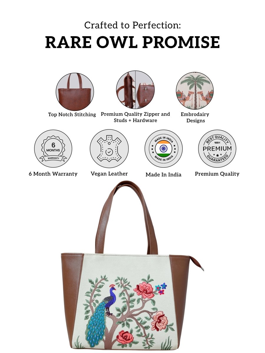 Morbagh Majesty Carryall Embroidered Tote - Rare Owl