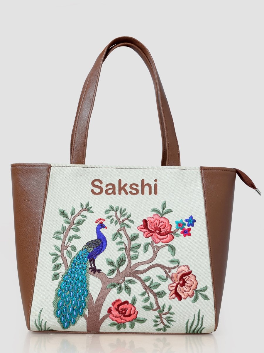 Morbagh Majesty Carryall Embroidered Tote - Rare Owl