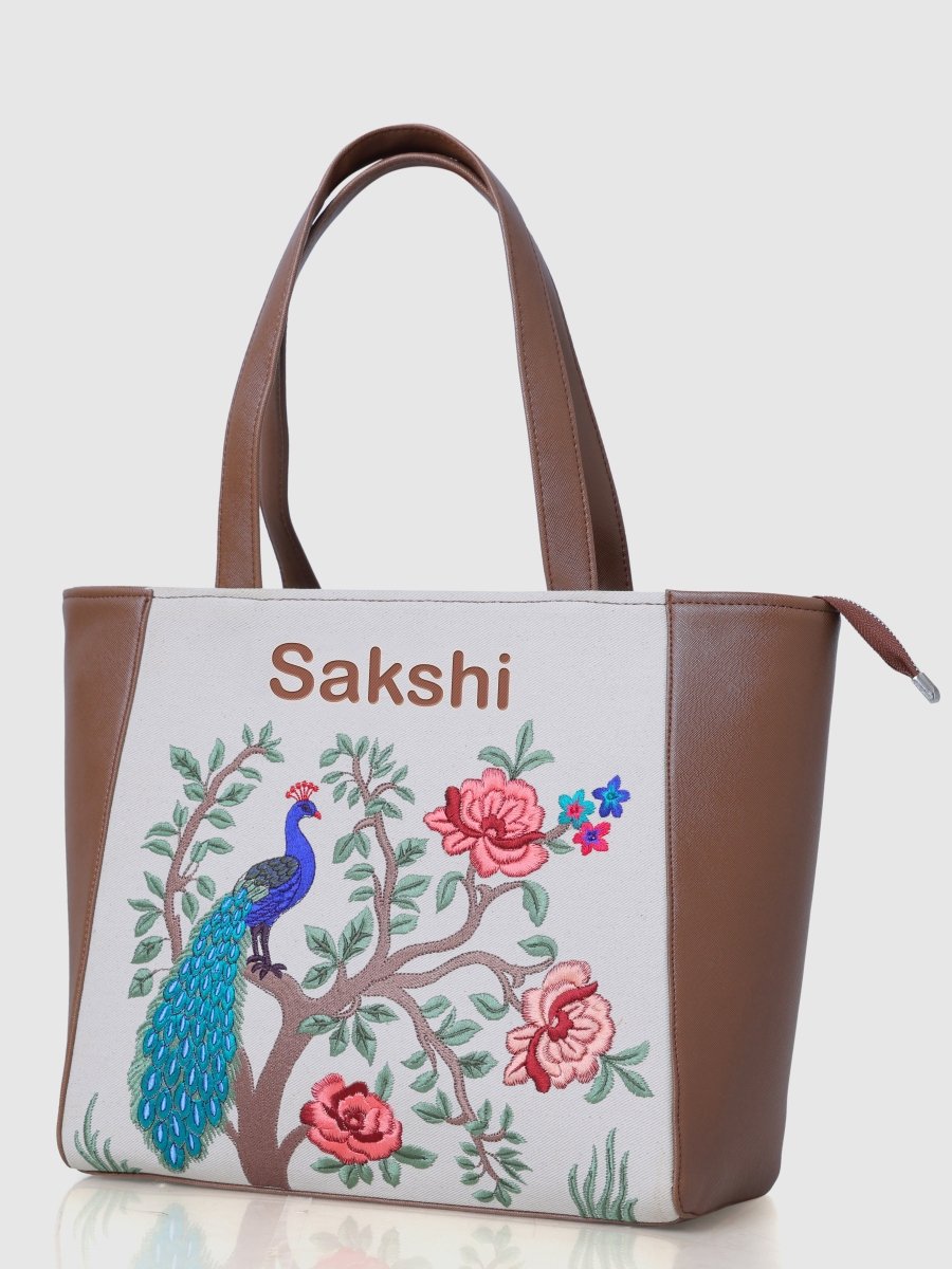 Morbagh Majesty Carryall Embroidered Tote - Rare Owl