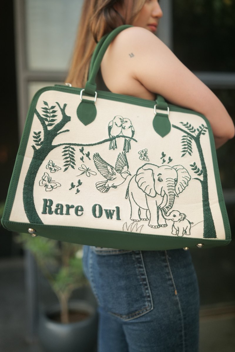 Nature’s Bond Customized Embroidery Tote Bag - Rare Owl