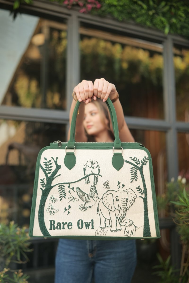 Nature’s Bond Customized Embroidery Tote Bag - Rare Owl