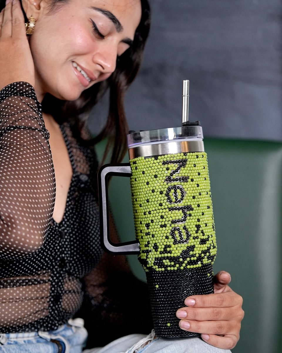 Neon Night Handmade Rhinestone Customized Name Tumbler - Rare Owl