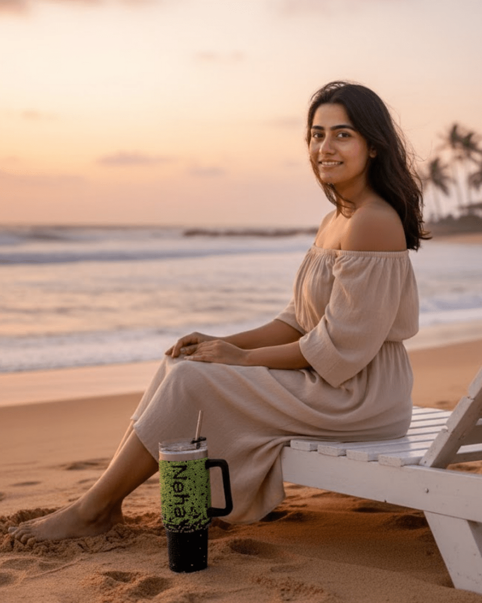 Neon Night Handmade Rhinestone Customized Name Tumbler - Rare Owl