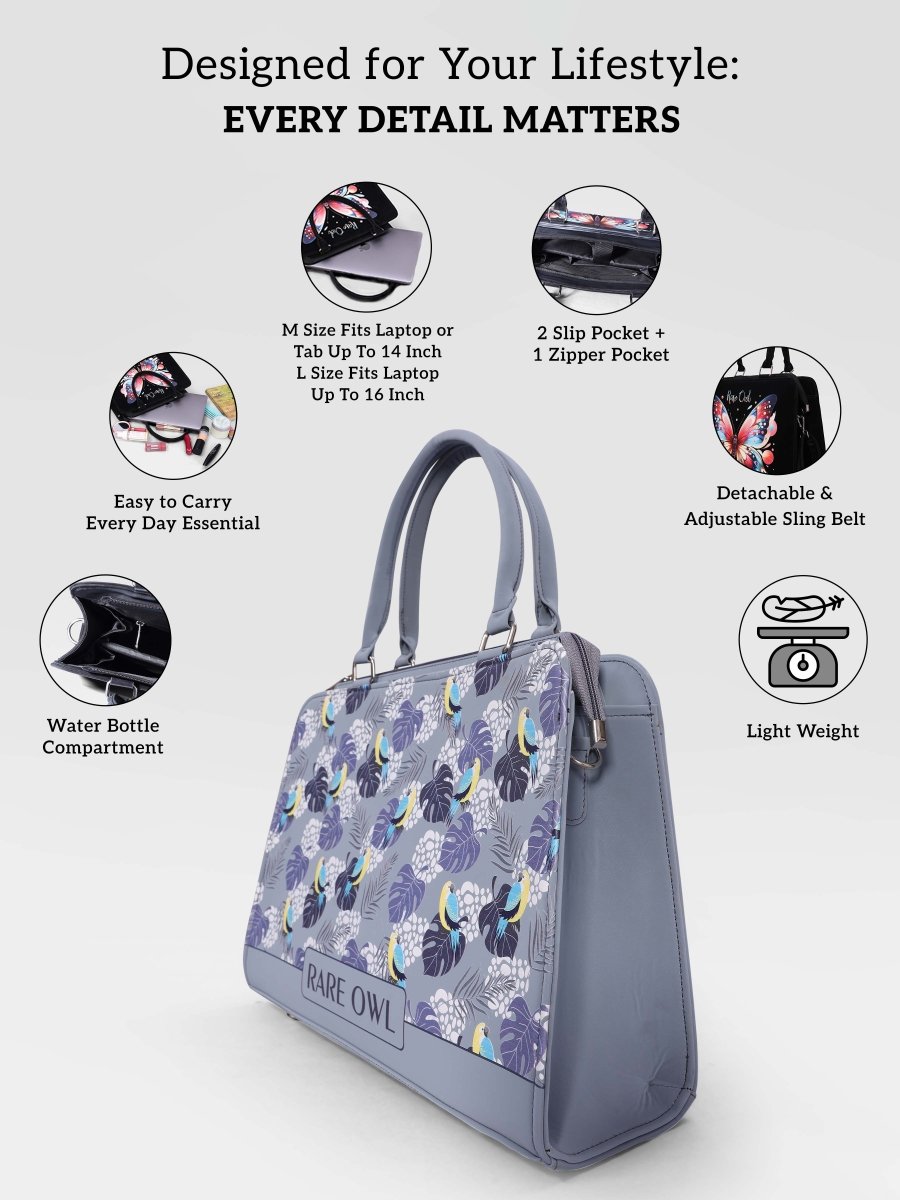 Parrot & Leaf Serenity Customized Tote Bag for Women | Rare Canvas - Rare Owl