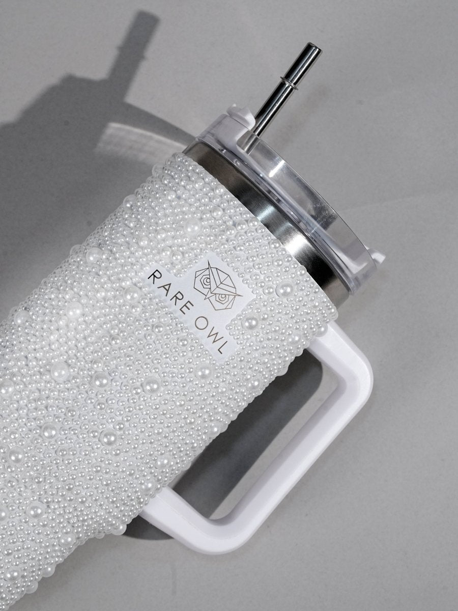 Pearl White Customized Tumbler - Rare Owl
