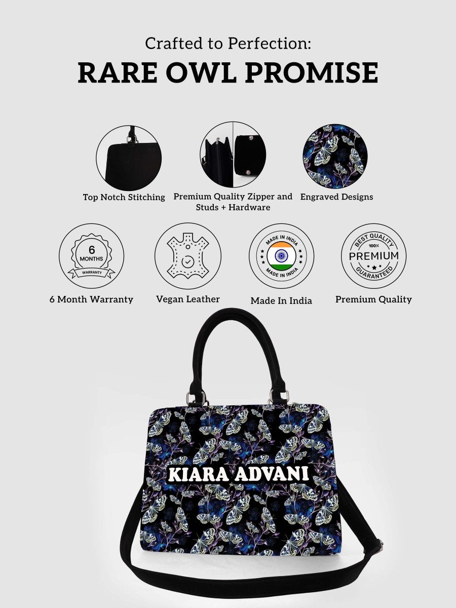 Periwinkle Flight Customized Name Tote Bag for Women | Rare Canvas - Rare Owl
