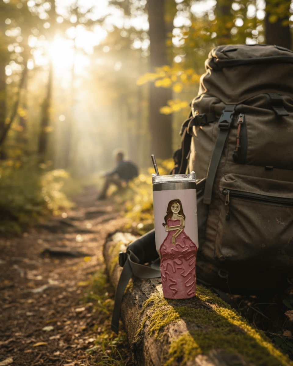 Pink Princess 3D Hand Painted Customized Name Tumbler - Rare Owl