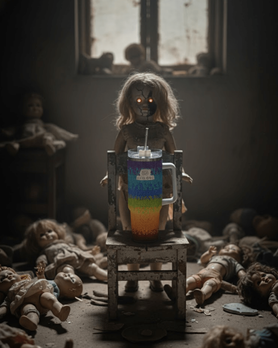 Rainbow Sparkler Handmade Rhinestone Customized Name Tumbler - Rare Owl