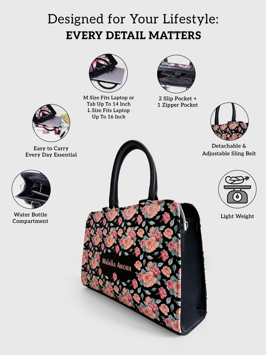Rosé Reverie Customized Name Tote Bag for Women | Rare Canvas - Rare Owl