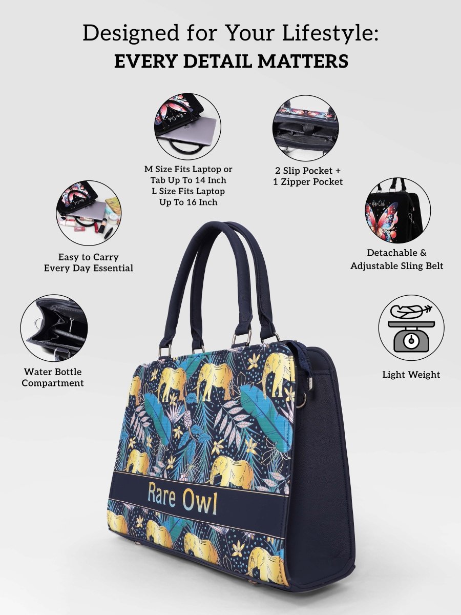 Royal Elephants Customized Tote Bag for Women | Rare Canvas - Rare Owl
