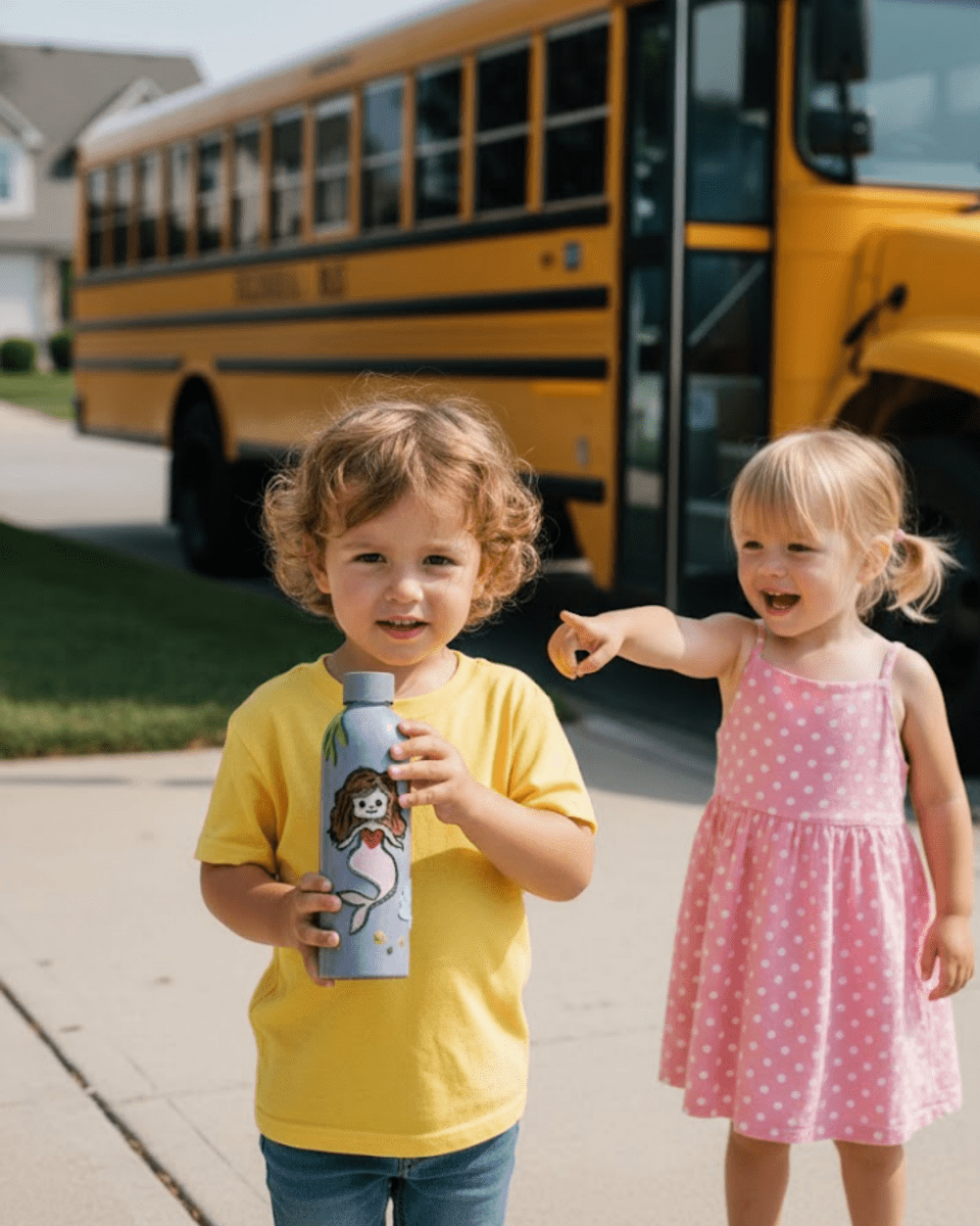 Sea Princess Inspired Customized 3D Hand Painted Kids Bottle – 500ml - Rare Owl