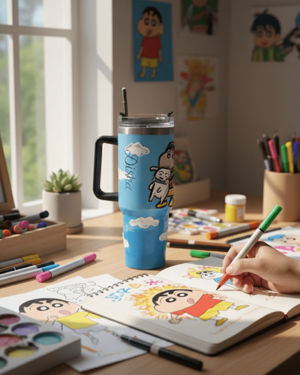 Shin - chan Joy 3D Hand Painted Customized Name Tumbler - Rare Owl