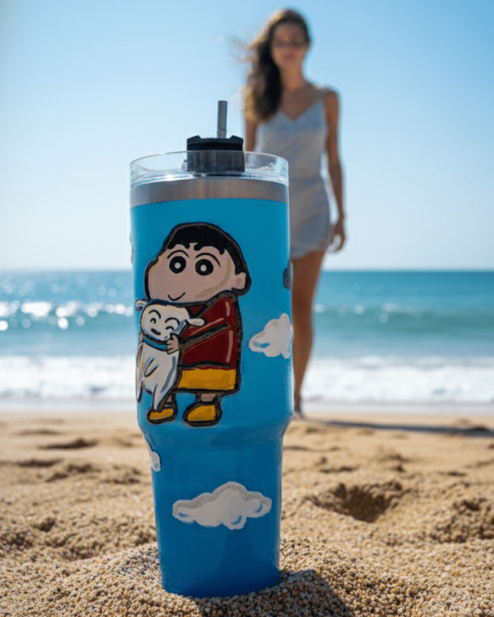 Shin - chan Joy 3D Hand Painted Customized Name Tumbler - Rare Owl