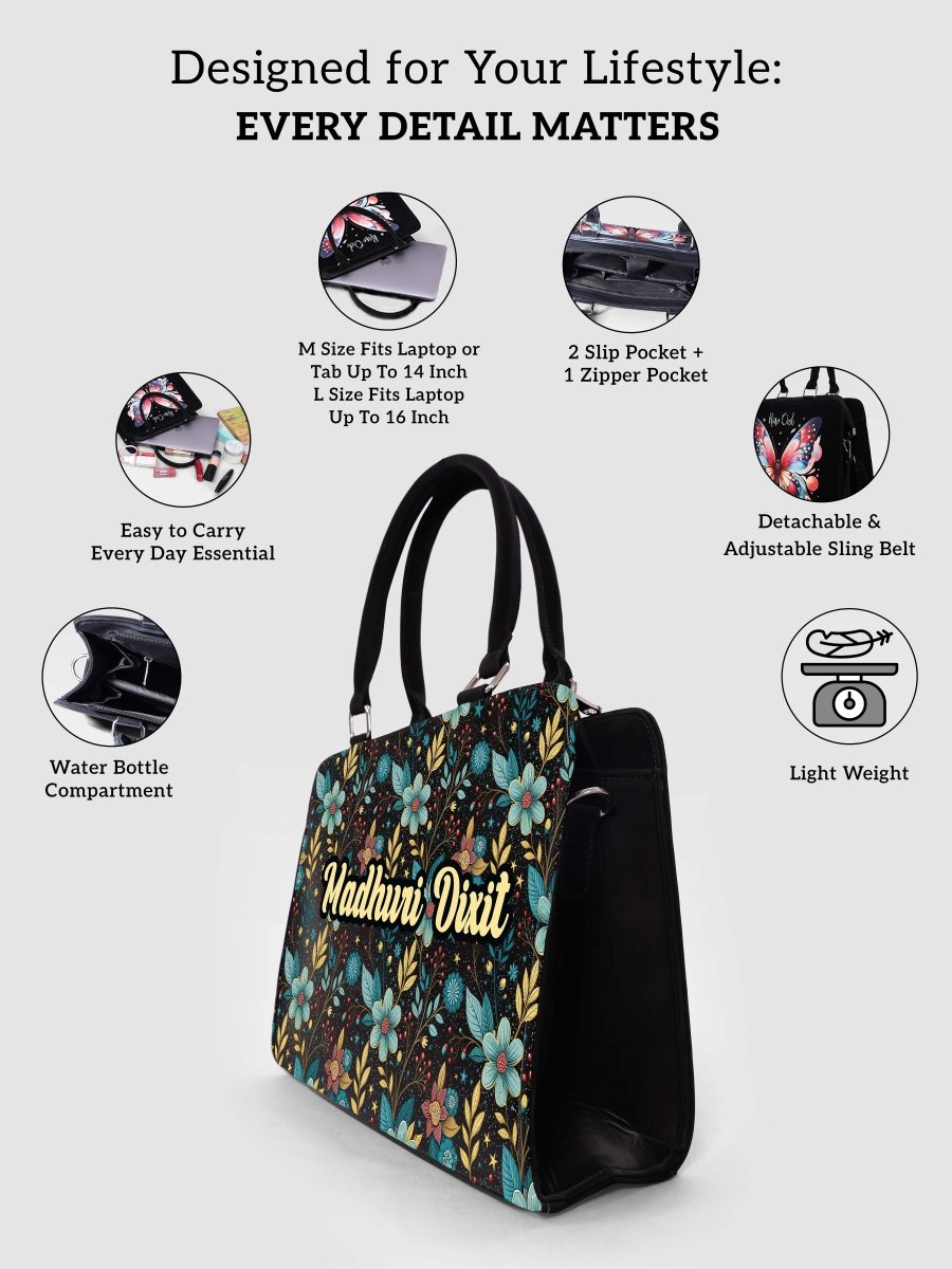 Starlight Garden Customized Name Tote Bag for Women | Rare Canvas - Rare Owl